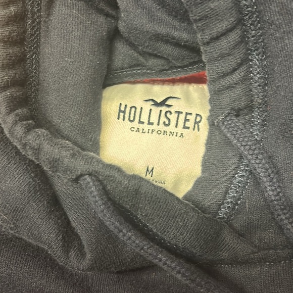 Hollister Cropped Color block Hoodie, Sz M, Navy Blue, Red Sweatshirt - Picture 5 of 8